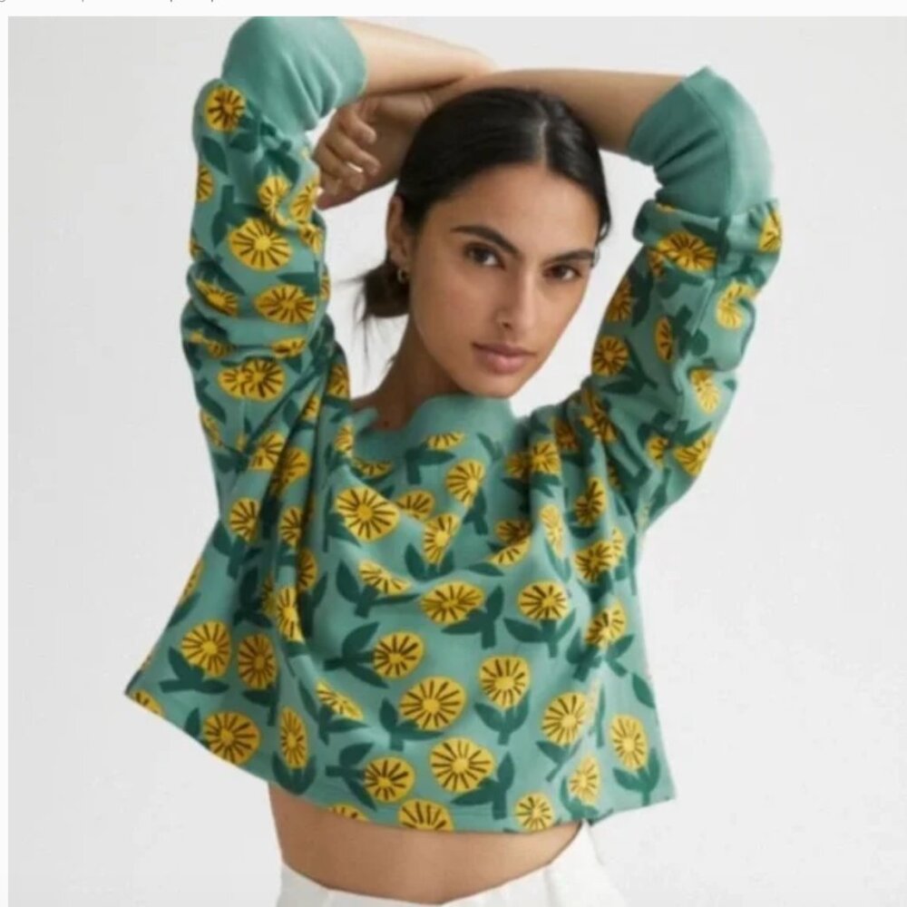 Anthropologie Marcello Velho Sunny Floral Sweatshirt Size S